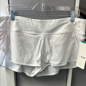 Lululemon White Speed Shorts. Size 12. NWT